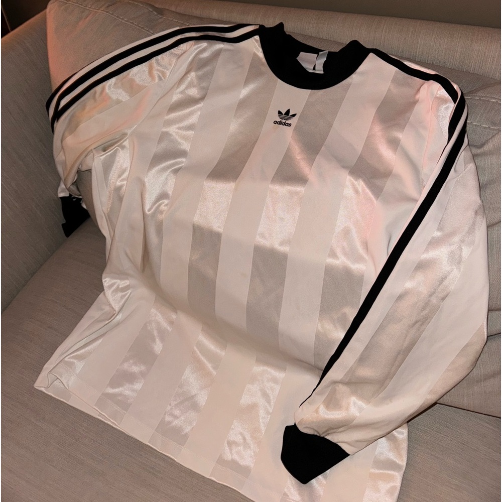 adidas long sleeve “soccer style” striped shirt
